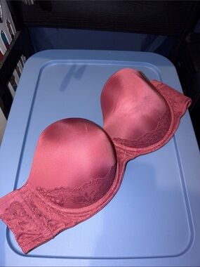 torrid Rose-Rust Satin & Lace Underwire Balconette Strapless Bra